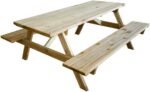 TAVOLO PICNIC PIC NIC LEGNO PANCHE ESTERNO GIARDINO CAMPEGGIO 170x180x70 cm 491r