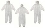 Kit 3 pz tuta protettiva da lavoro monouso polipropilene XL cappuccio 331ra