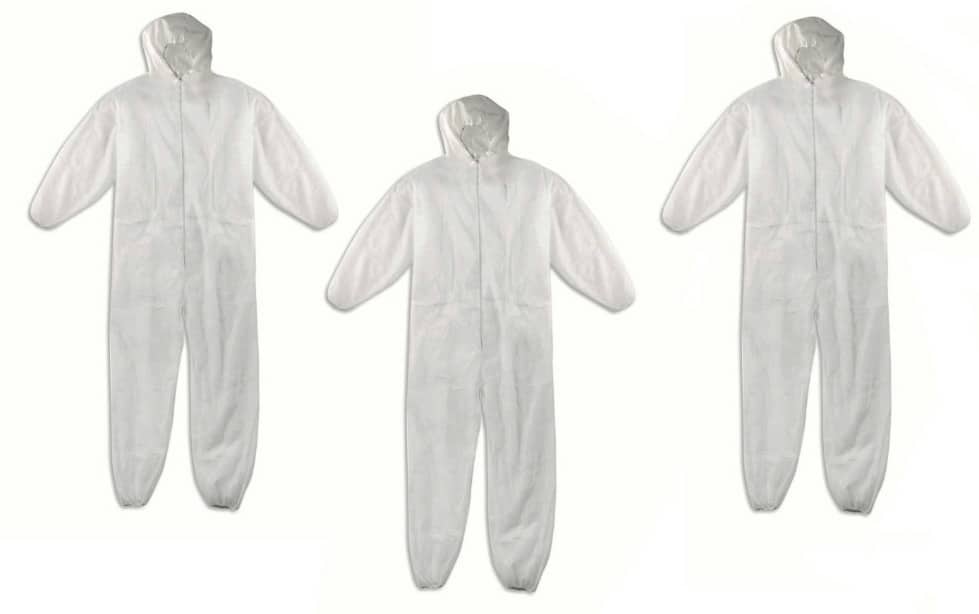 TUTA Kit 3 pz tuta protettiva da lavoro monouso polipropilene XL cappuccio 331ra - immagine 1