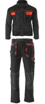 COMPLETO LAVORO GIACCA PANTALONE TUTA GIUBOTTO 2PZ MECCANICO TECNICO TASCHE TO TAGLIA XL 375to