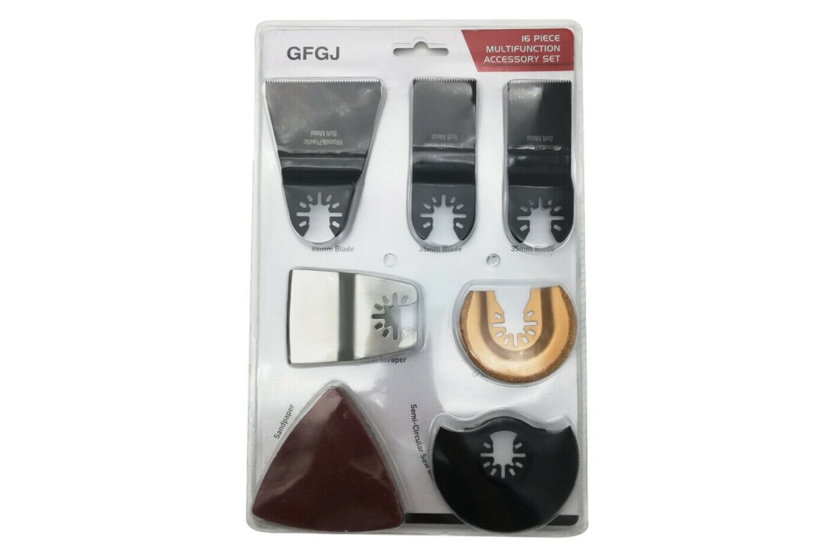 KIT ACCESSORI UTENSILE MULTIFUNZIONE 16 PZ OSCILLANTE VIBRARAZER LAMA TAGLIO 503 - immagine 2