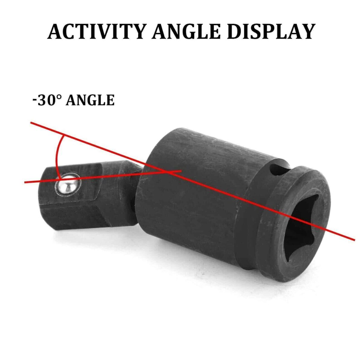 ADATTATORE IMPATTO SNODO NERO 3/4 RINFORZATO PISTOLA ARIA CROMO MOLIBDENO 30° li - immagine 5