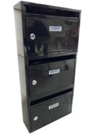 Cassetta postale condominiale modulare componibile posta buca lettere casa 3 posti verticale nero 458ds - immagine 4