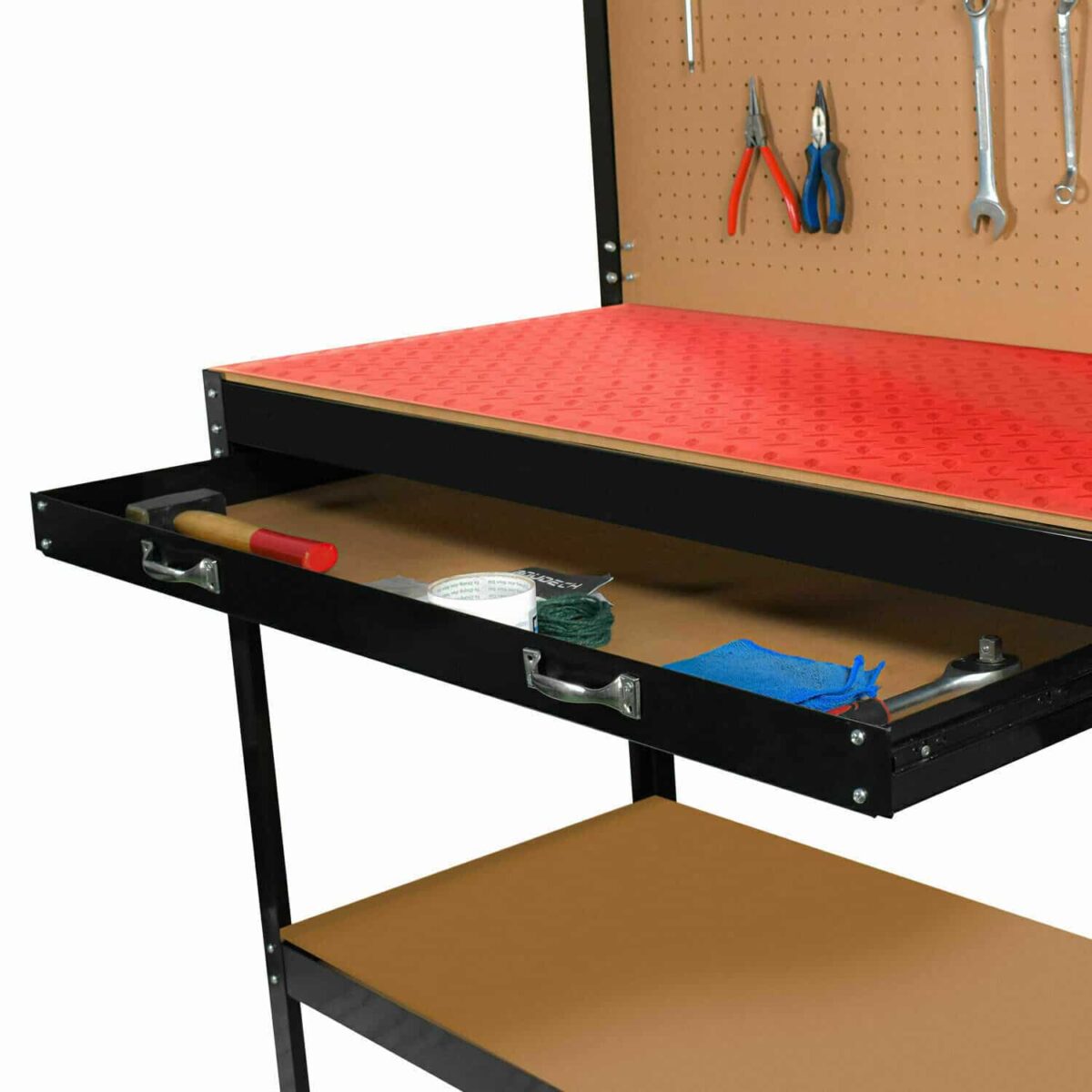 BANCO TAVOLO DA LAVORO PORTA UTENSILI IN METALLO PARETE CASSETTI OFFICINA 593 - immagine 3