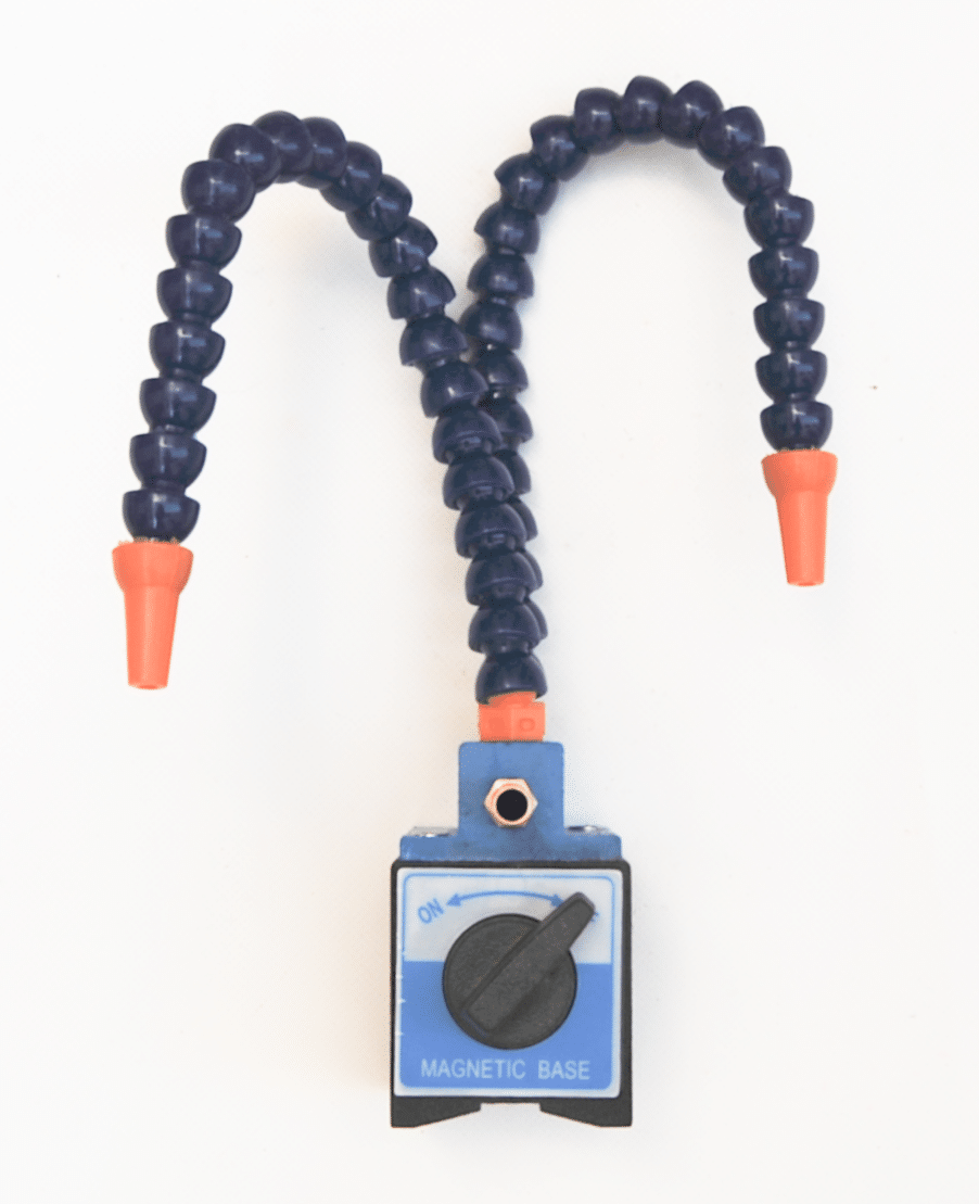 base 2 BASE MAGNETICA OLIO LIQUIDI TORNIO TRAPANO COLONNA REFRIGERANTI 2 TUBI TUBO 857 - immagine 1