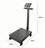 BILICO BILANCIA DIGITALE 500KG ELETTRONICA DISPLAY BASCULA PIATTO 45x60 CM RUOTE - immagine 2