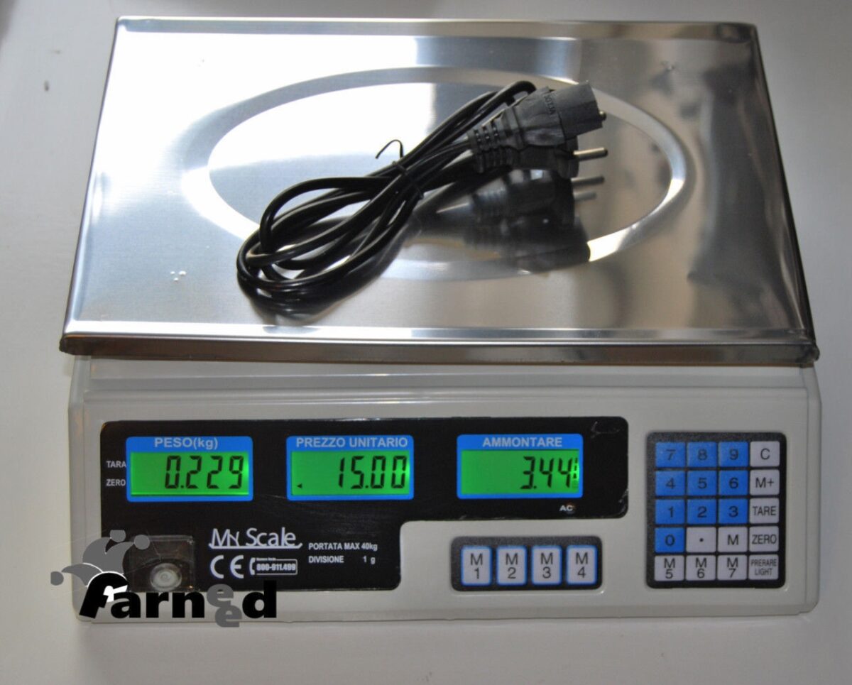 BILANCIA ELETTRONICA PROFESSIONALE DA BANCO DIGITALE 40 KG 2 GRAMMI CUCINA 194AR - immagine 4