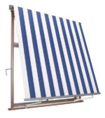 TENDA SOLE CADUTA 2,5X2,5 MT SENZA CASSONETTO BRACCI BIANCA BLU BALCONE 515 - immagine 2