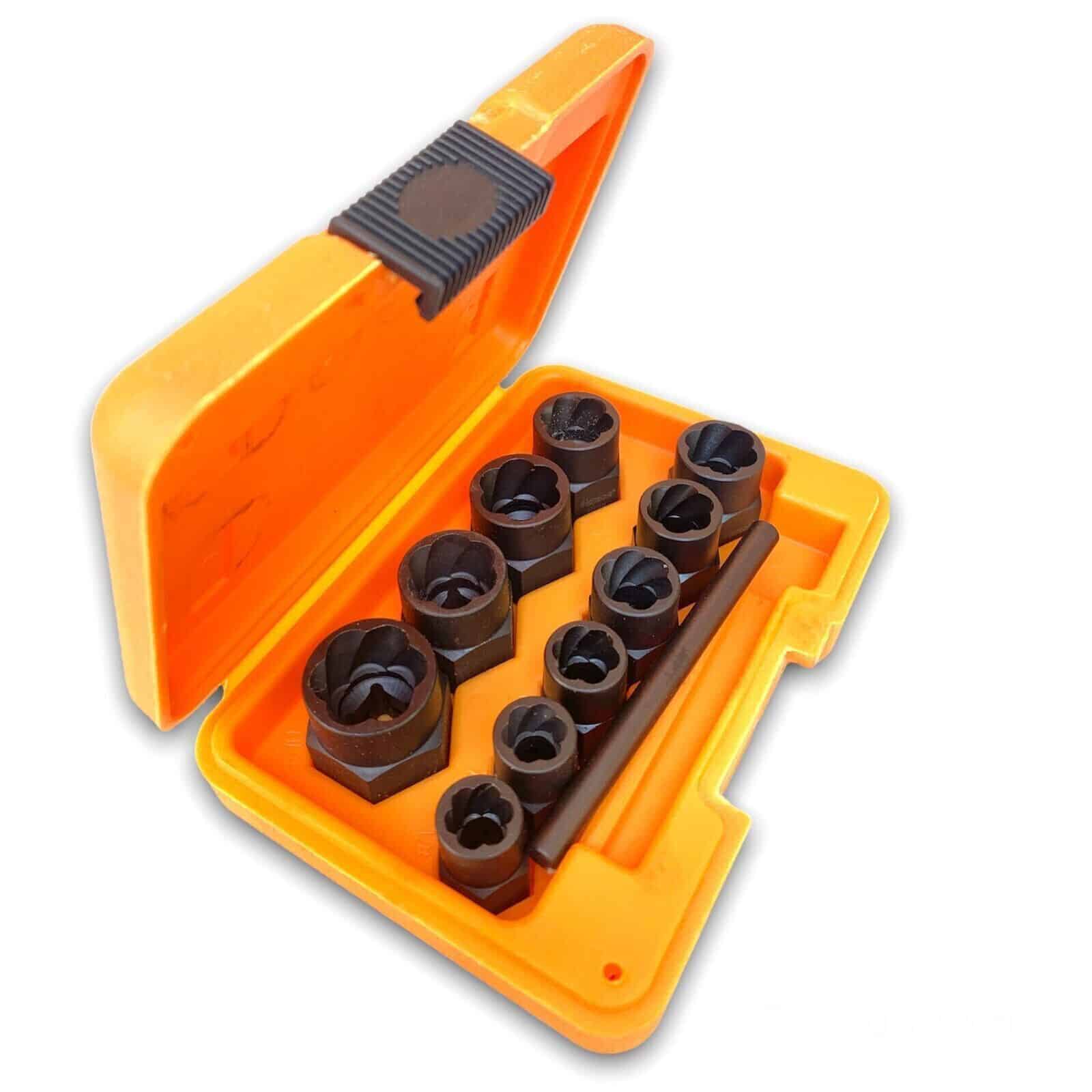bussole SET 11 PZ ESTRATTORI RIMOZIONE SMONTAGGIO DADI BULLONI DANNEGGIATI 9 19MM 376ho - immagine 1