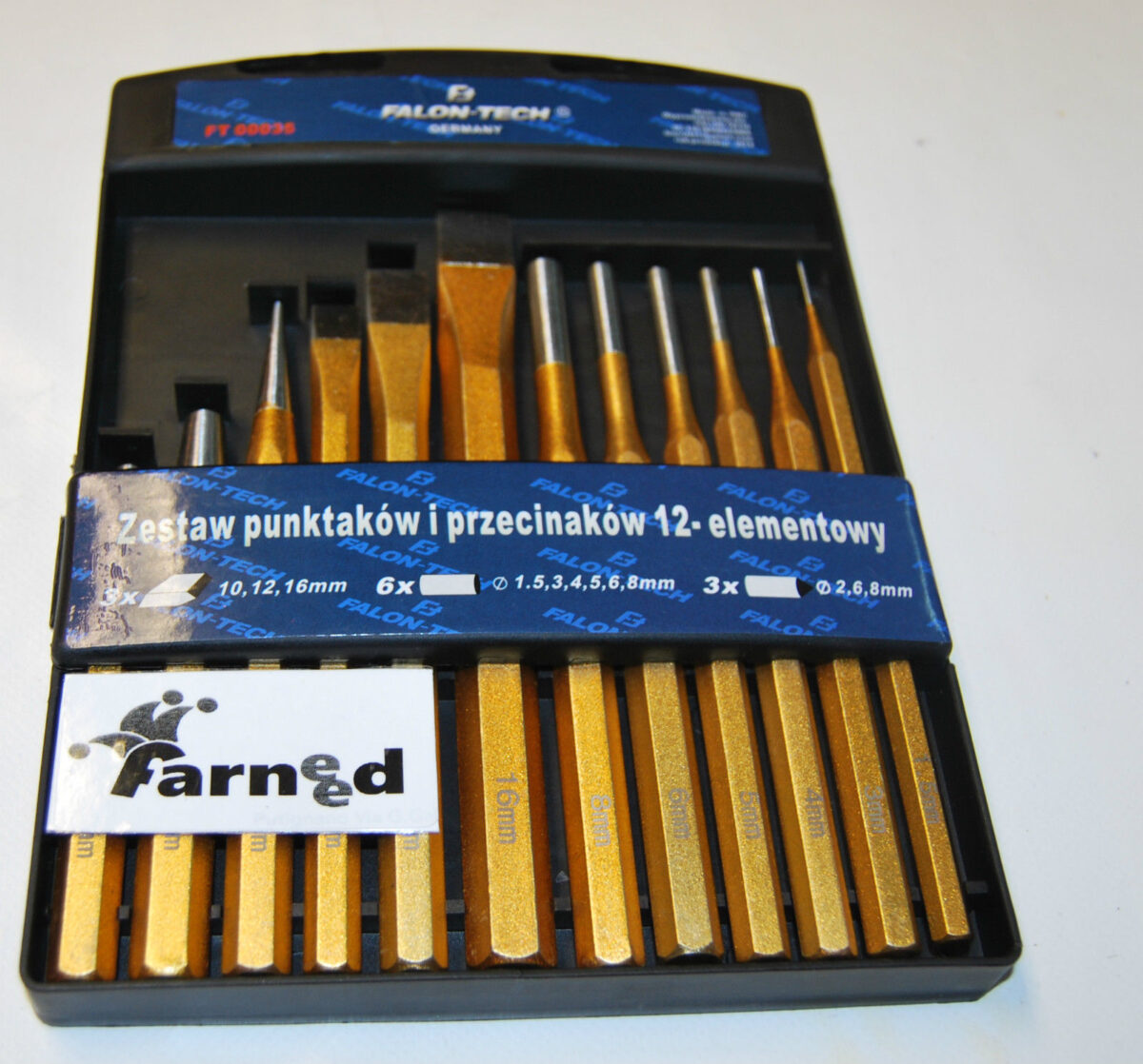 SET SCALPELLI CACCIASPINE CACCIACHIODI PUNZONI 12 PZ PEZZI BULLINI FARNEED - immagine 2