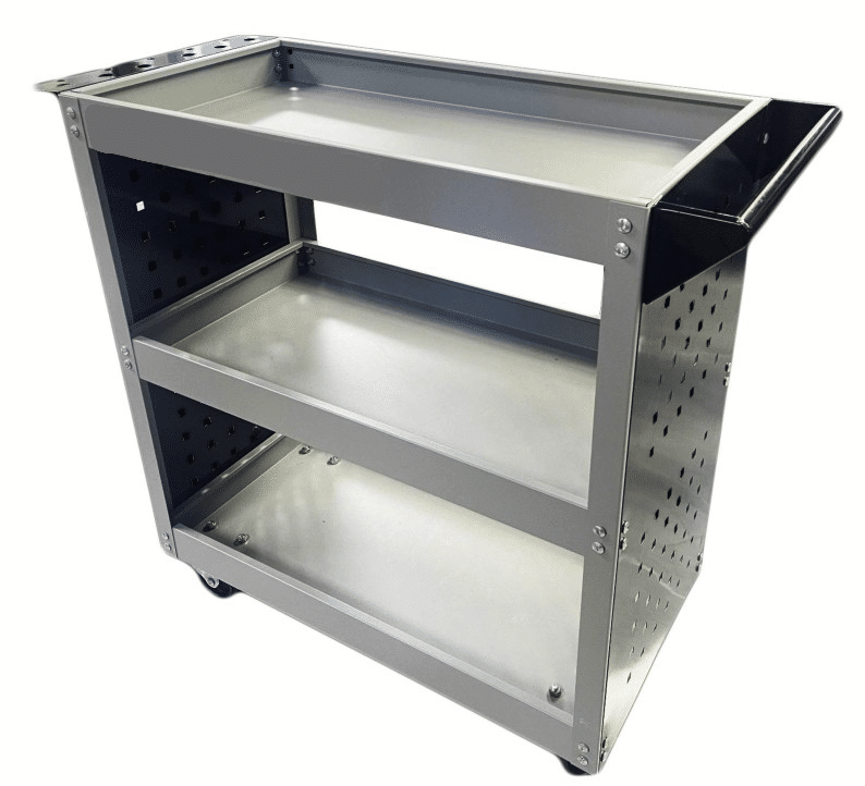 carrello 2 CARRELLO 3 RIPIANI PORTA ATTREZZI UTENSILI 300 kg 4 RUOTE OFFICINA GARAGE 983sa - immagine 1