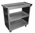 CARRELLO 3 RIPIANI PORTA ATTREZZI UTENSILI 300 kg 4 RUOTE OFFICINA GARAGE 983sa - immagine 2