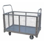 Carrello in griglia acciaio contenitore trasporto merce magazzino portata 600kg ruote 642sa - immagine 2