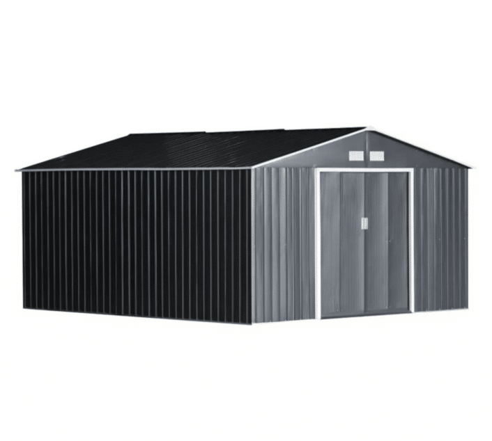 casa lamiera grande grigia CASA CASETTA RIPOSTIGLIO CAPANNA BOX GIARDINO LAMIERA ATTREZZI 13 MQ 3,4x3,8 V01 - immagine 1