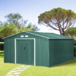 Casa casetta ripostiglio capanna da giardino 11mq lamiera porta attrezzi cm 388x301x202 h 449v - immagine 4