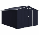 Casa casetta capanna ripostiglio deposito box giardino porta attrezzi lamiera grigio 9 mq 3,22x2,77 V02 - immagine 7