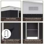 CASA CASETTA RIPOSTIGLIO CAPANNA DA GIARDINO LAMIERA PORTA ATTREZZI 9,5 MQ 529 - immagine 3