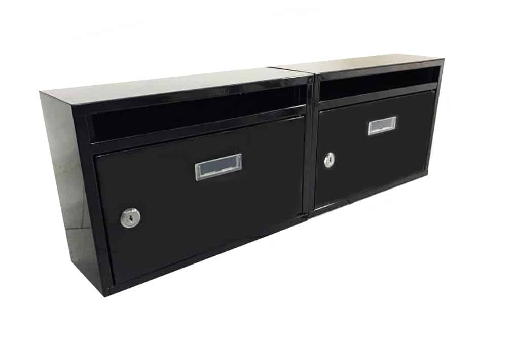 casetta nera 2 posti Cassetta postale condominiale modulare componibile posta buca lettere casa 2 posti orizzontale nero 458ds - immagine 1