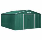 CASA CASETTA BOX DEPOSITO RIPOSTIGLIO GIARDINO LAMIERA PORTA ATTREZZI VERDE 13MQ 3,4x3,8 V01GN - immagine 7