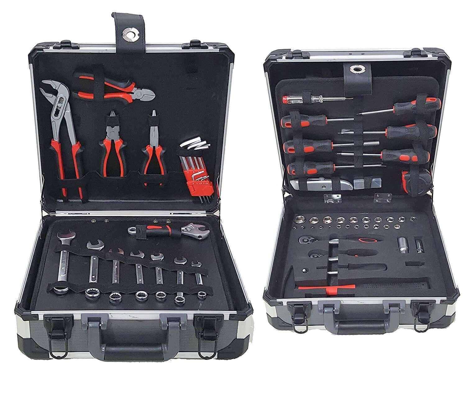 cassetta attrezzi 88 pz CASSETTA VALIGETTA ATTREZZI 88PZ PINZE CACCIAVITI CHIAVI BUSSOLE CRICCHETTO 010e - immagine 1