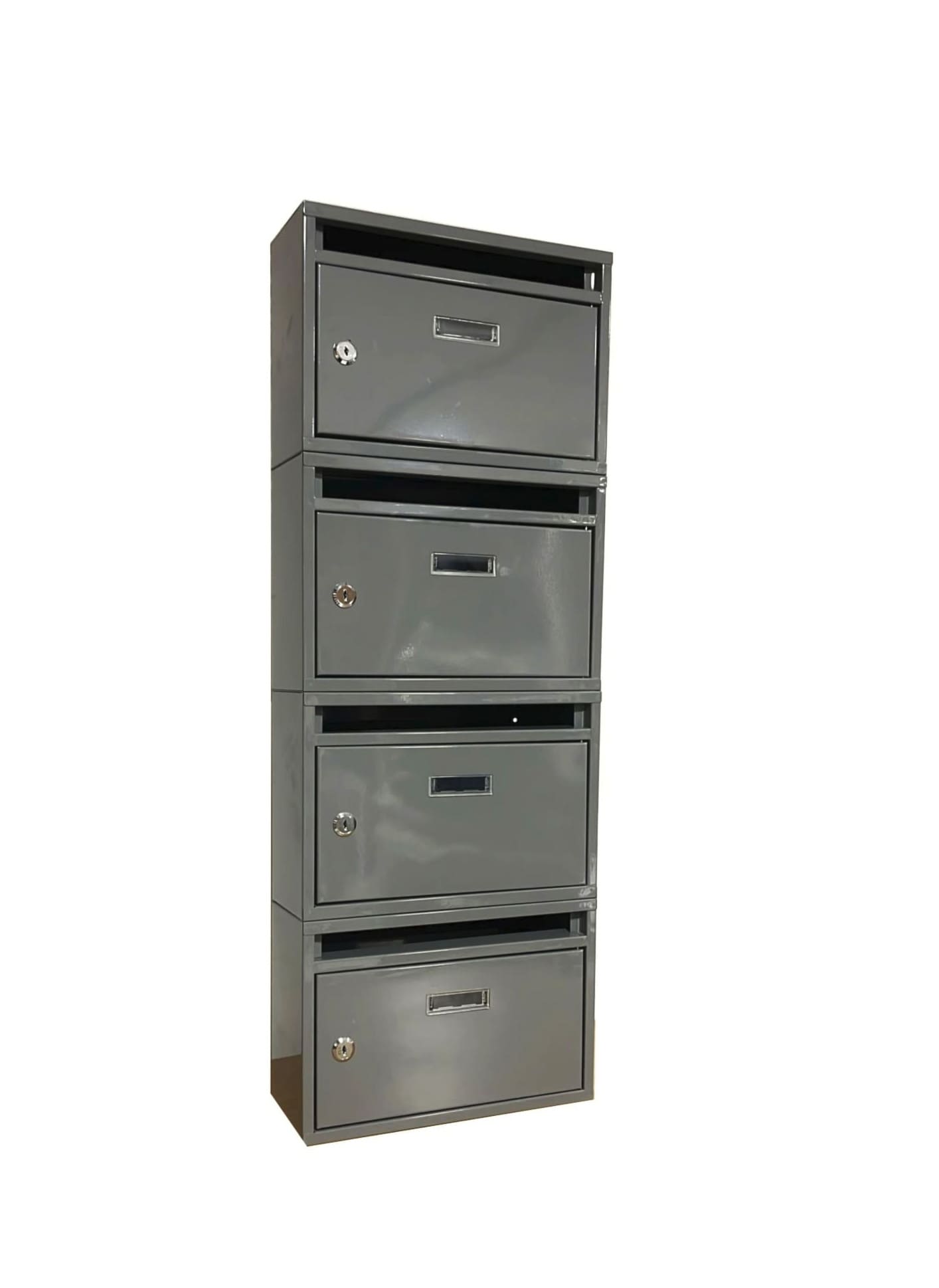 cassetta postale 4 posti verticale Cassetta postale condominiale modulare componibile posta buca lettere casa 4 posti verticale grigio 465ds - immagine 1