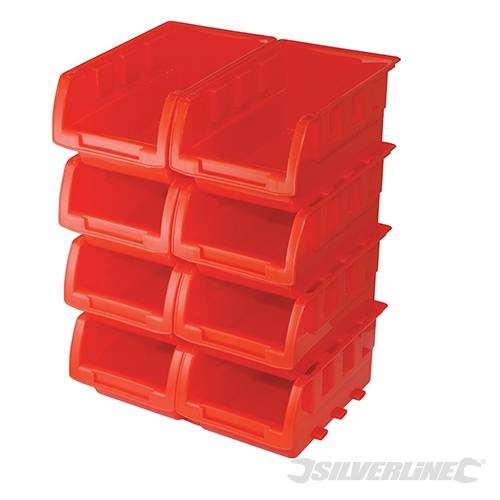 cassetta_.jpg SET CASSETTE IMPILABILI 8 PZ CASSETTA PORTA UTENSILI MINUTERIA 165x105x75mm SIL - immagine 1
