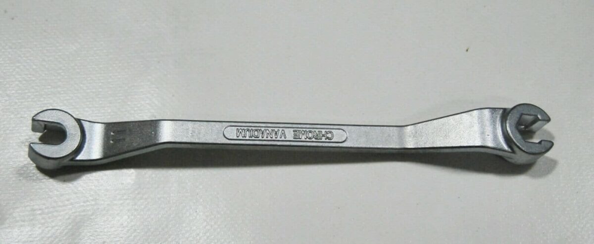 CHIAVE DOPPIA CHIAVI INIETTORI TUBI DADI ESAGONALE OFFICINA 10 11 PIEGATA 173 - immagine 2