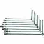 SET 8 PZ PEZZI CHIAVI A T DOPPIO SNODO LUNGHE 9 10 12 13 14 15 17 19 MM SNODATE