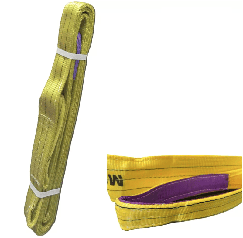 cinghia gialla(1) Nastro fascia sollevamento cinghia braca imbracatura carichi con asole 3 ton 3000 kg 3 mt F33 - immagine 1