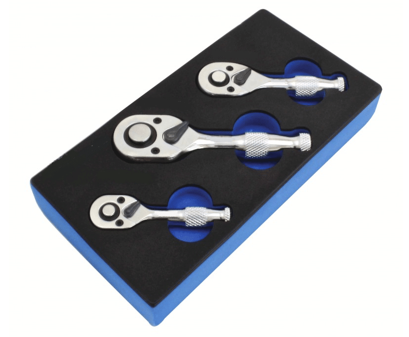 cricchetto SET 3 PZ MINI CRICCHETTI NANI 1/2" 3/8" 1/4" CRICCHETTO NANO 72 DENTI 72S sa - immagine 1