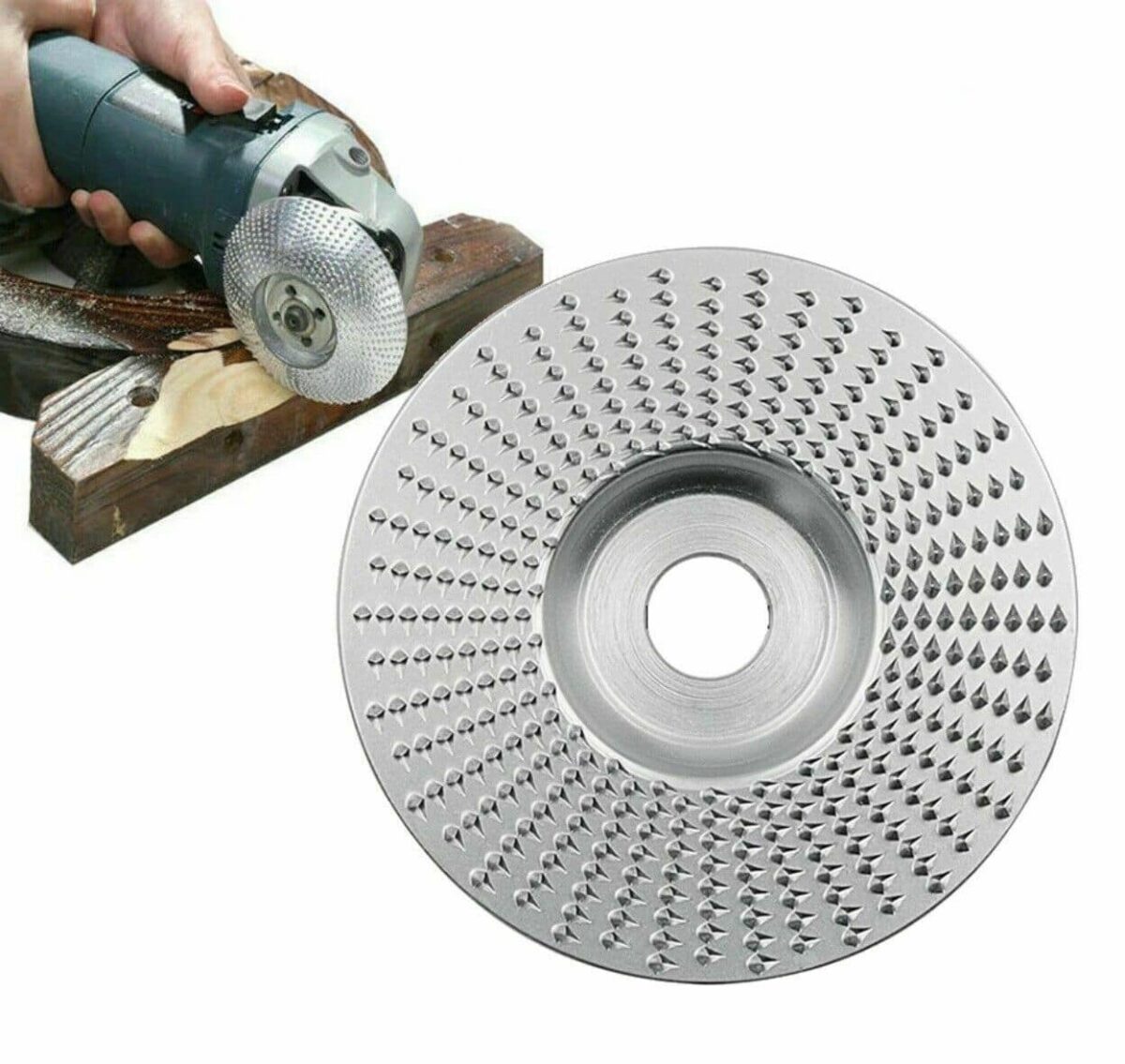 DISCO SMERIGLIATRICE ANGOLARE RASPA LEVIGATURA INTAGLIO LEGNO MOLA 123 MM 228 - immagine 2