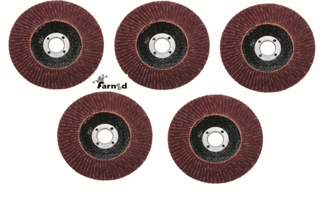 dishci.jpg DISCHI 5 PZ LAMELLARE SMERIGLIATRICE CARTA ABRASIVA 115MM GRANA 40 60 80 100 120 - immagine 1