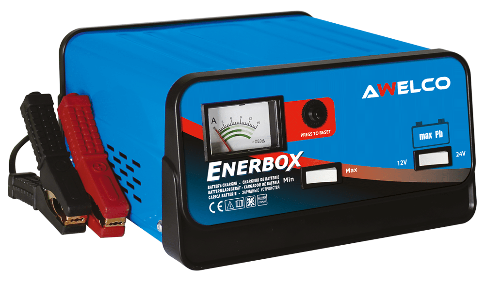 enerbox CARICABATTERIE BATTERIA ENERBOX 15 AWELCO 12V24V MONOFASE RICARICA AUTO MOTO 200 - immagine 1