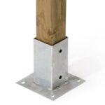 STAFFA A BICCHIERE SUPPORTO PALO 70 PILASTRO PILASTRI ZINCATO LEGNO 7x7 cm 726V - immagine 3