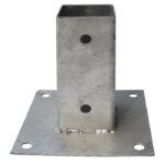 STAFFA A BICCHIERE SUPPORTO PALO 70 PILASTRO PILASTRI ZINCATO LEGNO 7x7 cm 726V