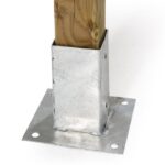 STAFFA A BICCHIERE SUPPORTO PALO 90 PILASTRO PILASTRI ZINCATO LEGNO 9x9 cm 733V - immagine 2