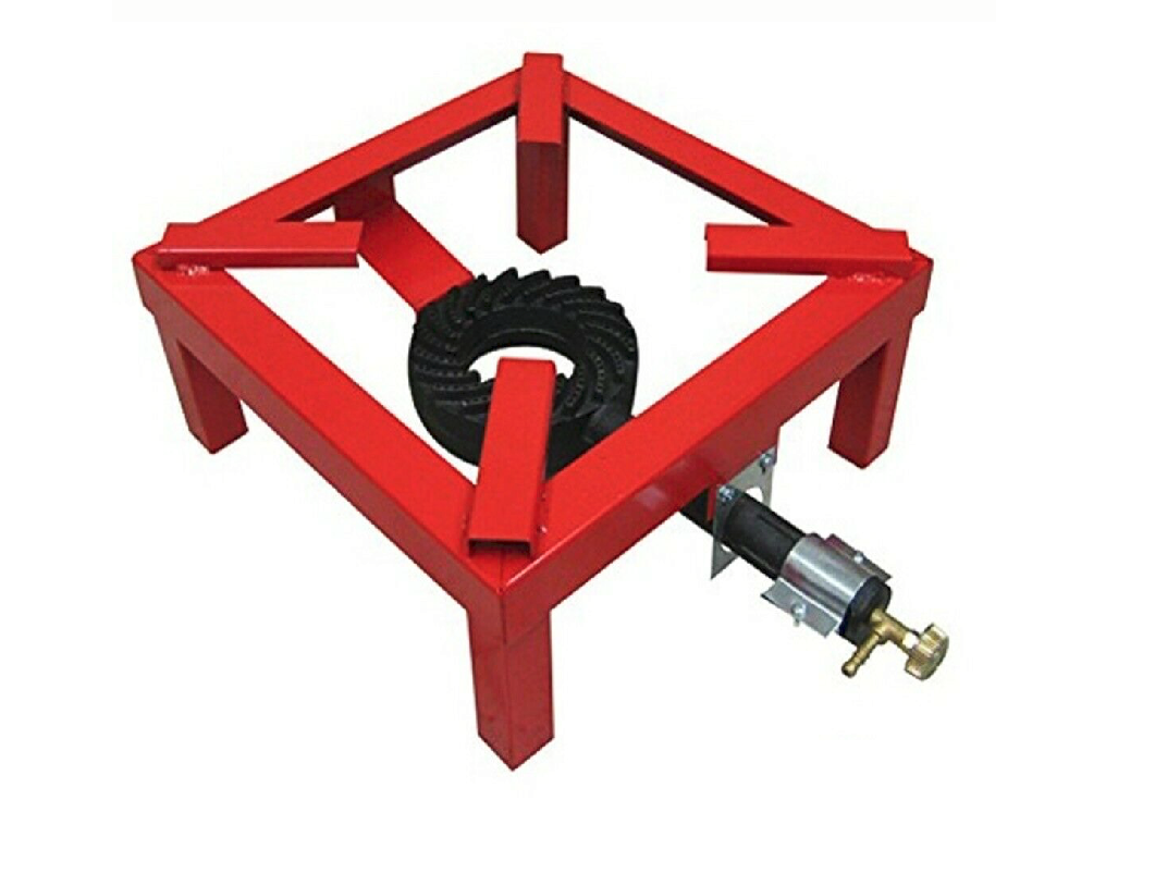 forn1.png FORNELLONE FORNELLO A GAS 40 x 40 x 19 CON BRUCIATORE IN GHISA + UGELLO METANO ROSSO - immagine 1