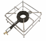 FORNELLONE FORNELLO CM 40X40 7,5kw CROMATO INOX GAS BOMBOLA BRUCIATORE IN GHISA - immagine 3