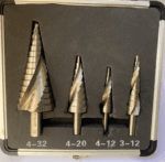 SET 4 FRESE GRADINI HSS CONICA CONICHE 3 A 32 MM allargafori a scalini svasatore 435