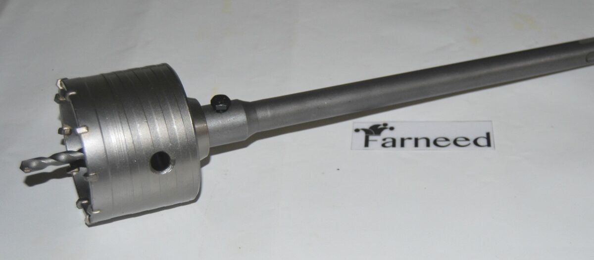 FRESA A TAZZA MM 100 CAROTATRICE CON ASTA SDS MAX 650 MM CEMENTO MURO MATTONI - immagine 3