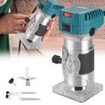 KIT FRESATRICE VERTICALE FRESA CON PIANO RIFILATORE PANTOGRAFO LEGNO 800W 6 8 MM