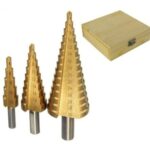 PUNTE FRESE FRESA SCALINO GRADINO ALLARGAFORI GRADINI 3 PEZZI PZ 4-12 4-20 4-32 - immagine 2