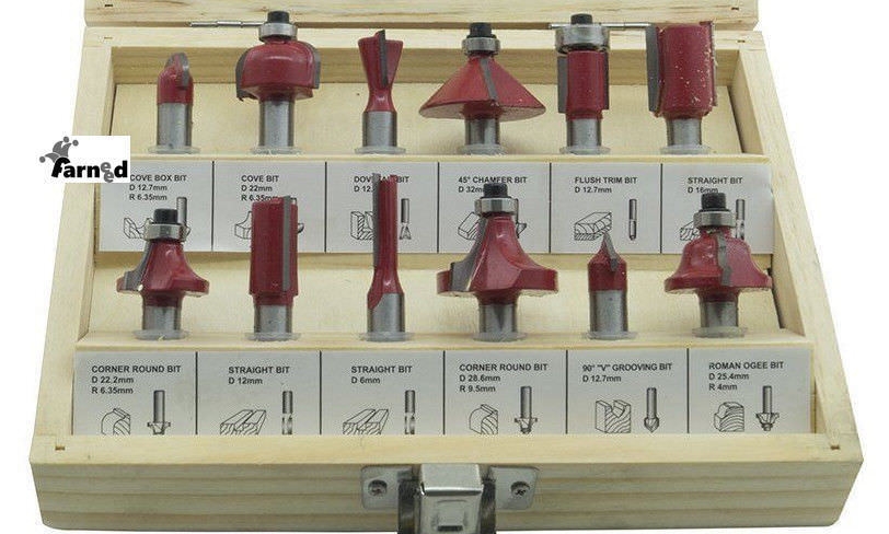 frese_1.jpg SET FRESE FRESA PUNTE PANTOGRAFO VERTICALE LEGNO BORDATRICE 8 MM 12 pz LARGHE - immagine 1