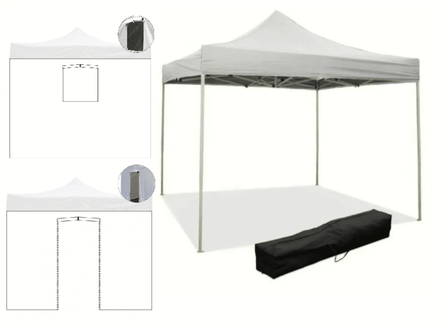 gazebo GAZEBO 3X3 MT PIEGHEVOLE METALLO FISARMONICA GIARDINO SACCA E PARETI LATERALI YS - immagine 1