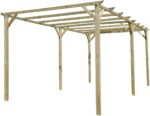 PERGOLA PERGOLATO GAZEBO IN LEGNO TETTOIA GIARDINO CON TELO COPERTURA AUTO 3x6 MT 547 - immagine 3
