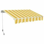 TENDA SOLE AVVOLGIBILE BALCONE BARRA QUADRA 4X3 RIGATA GIALLO OCRA BRACCI 1817 - immagine 3