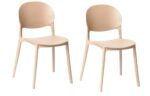 Kit 2 sedie polipropilene cucina cucina bar ristorante sedia interno esterno beige crema 167ro