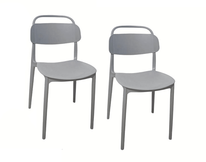 kit 2 sedie grigio Kit 2 sedie polipropilene cucina cucina bar ristorante sedia interno esterno grigio cue211 - immagine 1