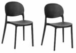 Kit 2 sedie polipropilene cucina cucina bar ristorante sedia interno esterno nero 181ro