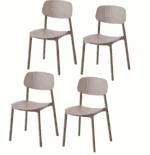 Kit 4 sedie polipropilene cucina bar ristorante sedia interno esterno tortora 733k
